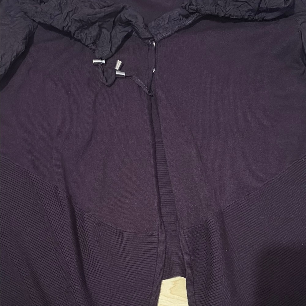 Dark Purple Jacket with Ruched Sleeves - Picture 2 of 4